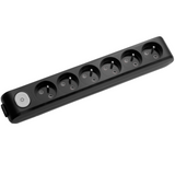 X-tendia Black Six Gang Soc Switch Earth - Up(Screw Connection)P