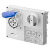 FIXED INTERLOCKED HORIZONTAL SOCKET-OUTLET - WITHOUT BOTTOM - WITH FUSE-HOLDER BASE - 3P+N+E 32A 200-250V - 50/60HZ 9H - IP44