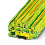 Protective conductor double-level terminal block