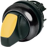 Illuminated selector switch actuator, RMQ-Titan, With thumb-grip, maintained, 3 positions, yellow, Bezel: black