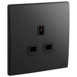 281110BB Mallia Senses 1 gang BS unswitched socket outlet - 13A