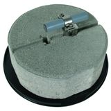Roof conductor holder w. support plate a. concrete block f. HVI Cond. 