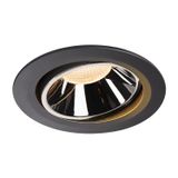 NUMINOS® MOVE DL XL, Indoor LED recessed ceiling light black/chrome 2700K 40° rotating and pivoting