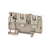 Feed-through terminal block, PUSH IN, 4 mm², 250 V, 20 A, Number of co