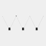 Pendant Attic 3 bodies Rectangular Shape 1200mm E27 23W Black