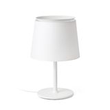 SAVOY WHITE TABLE LAMP WHITE LAMPSHADE