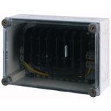 Fuse enclosure, 2x enclosure base 3p NH00 100A, HxWxD=250x375x150mm