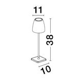 Sandy Rust Brown Die-Casting Aluminium & Acrylic LED 2 Watt 207Lm 3000K IP54 Beam Angle 62O DC 5 Volt Switch On/Off USB Wire D: 11 W: 11 H: 38 cm