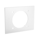 BRK BL CEE rws  Device cover for CEE sockets, for SIGNA BASE channels, 120x95x10, pure white Polycarbonate/Acrylonitrile butadiene styrene