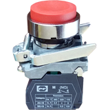 Pushbutton switch convex FP PCPB RED 1NC IP40