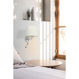MONTREAL CHROME WALL LAMP WITH READER WHITE LAMPSH