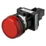 Indicator M22N flat etched, cap color red, LED red, LED voltage 200-24