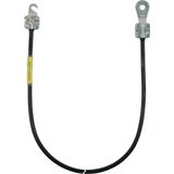 Earthing cable 10mm² / L 1.0m black w. 1 open cable lug (C) M8 a. (A) 