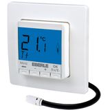 Concealed thermostat as underfloor controller, AC 230V, 1 make contact 16 A, blue backlighting