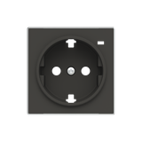 8588.8 NS Cover plate for Schuko socket outlet w/ lens - Soft Black Socket outlet Central cover plate Black - Sky Niessen