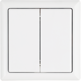 Wireless flat pushbutton polar white mat without battery or wire, with flat rocker and flat double rocker
