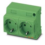 Double socket Phoenix Contact EO-CF/PT/LED/DUO/GN 250V 16A