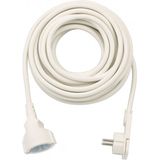 Short Extension Cable With Angled Flat Plug 10m H05VV-F3G1.5 white