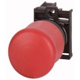 Emergency stop/emergency switching off pushbutton, RMQ-Titan, Mushroom-shaped, 38 mm, Non-illuminated, Key-release, Red, yellow, RAL 3000, Not suitabl