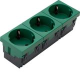 socket outlet 3-g Rastec 33° mint green