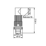 Fitted pluggable connector 3-pole M8 plug, right angle