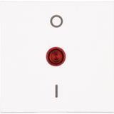 HK07 - Flächenwippe 2-polig mit Linse rot, Farbe: arktisweiß matt