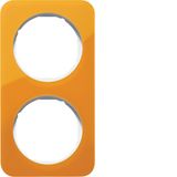 Frame 2gang, R.1, orange trans./p. white glossy, acrylic