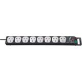 Super-Solid-Line FB Extension Lead with Safety Fuse Reset Button 8-way 2,5m H05VV-F 3G1,5 black/light grey with 13A fuse *GB*