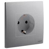 Mallia Senses - 1 gang German socket outlet - 16A - 2 poles with earth - Dark Silver