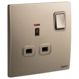 281118DB Mallia Senses 1 gang BS switched socket outlet double pole - with LED - 13A