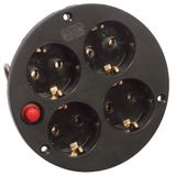 4-way-socket-outlet with thermal switch, german version