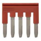 Short bar for terminal blocks 2.5 mm² push-in plus models,5 poles, red
