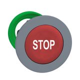 VERZONKEN DRUKKNOP, ROOD ''STOP''