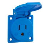 Built-in socket outlet, USA / Canada standards, blue, 125 V/15 A