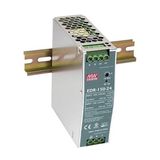 Pulse power supply unit 24V 6.5A mounted on a DIN rail