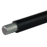 Round wire 10/13mm St/tZn coil length 50m  plastic sheath  black