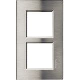 LL - cover plate 2x2P 57mm brushed steel