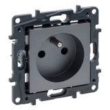 2P+E FRENCH SOCKET, AUTO TERMINALS, MEDIUM GREY