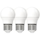 LED SMD Bulb - Globe G45 E27 4.9W 470lm 2700K Opal 150°  - 3-pack
