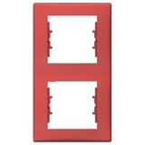 Sedna - vertical 2-gang frame - red