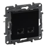 Double RJ45 socket Niloé Step category 5e FTP black