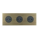 Art d'Arnould universe Epure triple power socket 2P+E 16A 250V - bronze