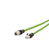 M12 Industrial Ethernet cable, X-coded, 15.0 m, M12 plug straight - RJ