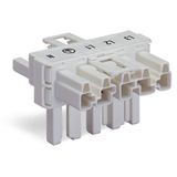 T-distribution connector 5-pole Cod. A white