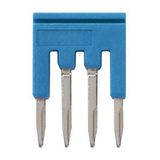 Short bar for terminal blocks 1 mmÂ² push-in plus models, 4 poles, blue XW5T0137H