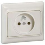 2P+E French standard socket outlet with shutters Kaptika - 16 A 250 V~ - ivory