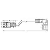 pre-assembled adapter cable Eca Plug/Cold equipment coupling white