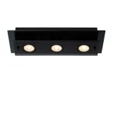 Lucide OKNO - Flush ceiling light - 3xGU10 - Black