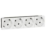 Multi-support multiple socket Mosaic - 4 x 2P+E automatic terminals - standard