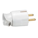 2P+E plug - 16 A - Fr/German std - cable orientation - white - gencod labelling